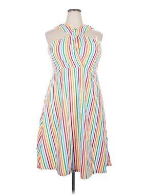 Modcloth Striped Summer Dress Cross-Neck Straps